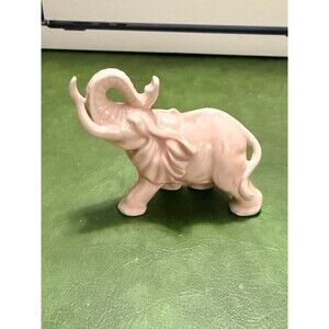 Vintage Pink Ceramic Elephant Figurine Made in Japan Good Luck Mid Century Decor